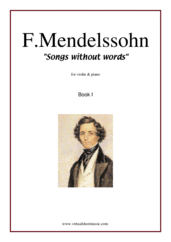 Cover icon of Songs Without Words Op. 19, Book I sheet music for violin and piano by Felix Mendelssohn-Bartholdy, classical score, intermediate skill level