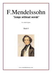 Cover icon of Songs Without Words Op. 19, Book II sheet music for violin and piano by Felix Mendelssohn-Bartholdy, classical score, intermediate skill level