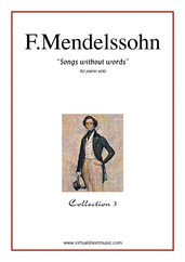 Cover icon of Songs Without Words - coll.3 sheet music for piano solo by Felix Mendelssohn-Bartholdy, classical score, intermediate skill level