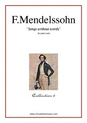 Cover icon of Songs Without Words - coll.4 sheet music for piano solo by Felix Mendelssohn-Bartholdy, classical score, intermediate skill level
