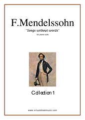 Cover icon of Songs Without Words (COMPLETE) sheet music for piano solo by Felix Mendelssohn-Bartholdy, classical score, intermediate skill level