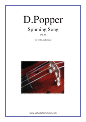 Cover icon of Spinning Song Op.55 sheet music for cello and piano by David Popper, classical score, advanced skill level