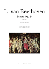 Cover icon of Sonata Op.24 No.5 "Spring" (NEW EDITION) sheet music for violin and piano by Ludwig van Beethoven, classical score, intermediate skill level