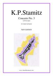 Concerto No.3 (NEW EDITION) for clarinet and piano - clarinet concerto sheet music