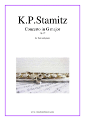 Cover icon of Concerto in G major Op. 29 sheet music for flute and piano by Karl Philip Stamitz, classical score, intermediate skill level