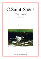 Cover icon of The Swan (New Edition) sheet music for cello and piano by Camille Saint-Saens, classical score, intermediate skill level