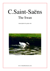 Cover icon of The Swan sheet music for guitar solo by Camille Saint-Saens, classical score, intermediate skill level