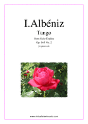 Cover icon of Tango Op.165 No.2 sheet music for piano solo by Isaac Albeniz, classical score, intermediate skill level
