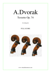 Cover icon of Terzetto Op. 74 (f.score) sheet music for string trio by Antonin Dvorak, classical score, intermediate/advanced skill level