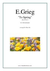 Cover icon of To Spring Op. 43 No. 6 sheet music for violin and piano by Edvard Grieg, classical score, intermediate skill level