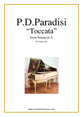 Cover icon of Toccata sheet music for harp solo by Pietro Domenico Paradisi, classical score, easy skill level