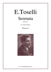 Cover icon of Serenata Op.6 No.1 sheet music for violin and piano by Enrico Toselli, classical score, easy/intermediate skill level