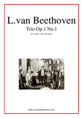 Cover icon of Trio Op.1 No.1 sheet music for violin, cello and piano by Ludwig van Beethoven, classical score, intermediate/advanced skill level