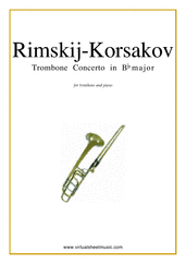 Cover icon of Concerto in Bb major sheet music for trombone and piano by Nikolai Rimsky-Korsakov, classical score, intermediate/advanced skill level