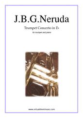 Cover icon of Concerto in Eb major sheet music for trumpet and piano by Johann Baptist Georg Neruda, classical score, intermediate skill level