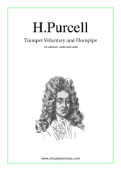 Cover icon of Trumpet Voluntary and Hornpipe sheet music for clarinet, violin and cello by Henry Purcell, classical wedding score, easy/intermediate skill level