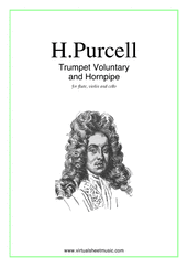 Cover icon of Trumpet Voluntary and Hornpipe sheet music for flute, violin and cello by Henry Purcell, classical wedding score, easy/intermediate skill level