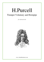Cover icon of Trumpet Voluntary and Hornpipe sheet music for violin and cello by Henry Purcell, classical wedding score, intermediate duet
