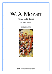 Cover icon of Rondo "Alla Turca" - Turkish March (parts) sheet music for brass quartet by Wolfgang Amadeus Mozart, classical score, intermediate/advanced skill level