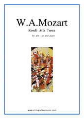 Cover icon of Rondo "Alla Turca" - Turkish March sheet music for alto saxophone and piano by Wolfgang Amadeus Mozart, classical score, intermediate skill level