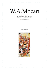 Cover icon of Rondo "Alla Turca" - Turkish March (COMPLETE) sheet music for string quartet by Wolfgang Amadeus Mozart, classical score, intermediate/advanced skill level