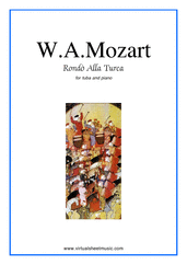 Cover icon of Rondo"Alla Turca" - Turkish March sheet music for tuba and piano by Wolfgang Amadeus Mozart, classical score, intermediate skill level