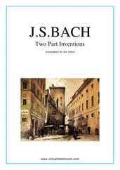 Two Part Inventions for two violins - johann sebastian bach duets sheet music
