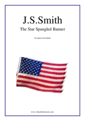 The Star Spangled Banner - USA Anthem for piano four hands - intermediate john stafford smith sheet music