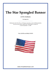 The Star Spangled Banner - USA Anthem for brass trio - intermediate brass trio sheet music