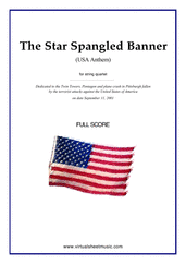 Cover icon of The Star Spangled Banner (in G, ALL) - USA Anthem sheet music for string quartet or string orchestra by John Stafford Smith, intermediate skill level