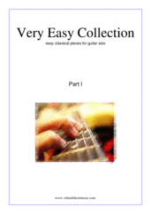 Cover icon of Very Easy Collection for Beginners, part I sheet music for guitar solo, classical score, beginner skill level