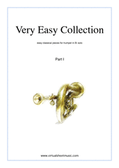 Very Easy Collection, part I for trumpet solo - beginner trumpet sheet music