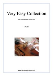 Very Easy Collection, part I for violin solo - edward grieg violin sheet music