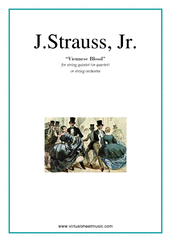 Cover icon of Viennese Blood (parts) sheet music for string quintet (quartet) or string orchestra by Johann Strauss, Jr., classical score, intermediate skill level