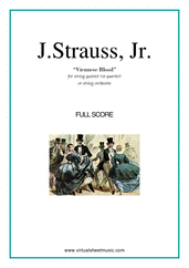 Cover icon of Viennese Blood (COMPLETE) sheet music for string quintet (quartet) or string orchestra by Johann Strauss, Jr., classical score, intermediate skill level
