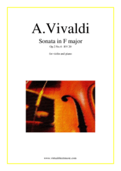 Cover icon of Sonata in F major Op.2 No.4 sheet music for violin and piano by Antonio Vivaldi, classical score, easy/intermediate skill level