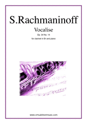 Cover icon of Vocalise Op.34 No.14 sheet music for clarinet and piano by Serjeij Rachmaninoff, classical score, intermediate skill level