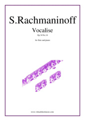 Cover icon of Vocalise Op.34 No.14 sheet music for flute and piano by Serjeij Rachmaninoff, classical score, intermediate skill level