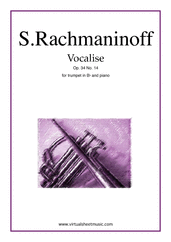 Cover icon of Vocalise Op.34 No.14 sheet music for trumpet and piano by Serjeij Rachmaninoff, classical score, intermediate skill level