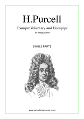 Cover icon of Trumpet Voluntary and Hornpipe (parts) sheet music for string quartet by Henry Purcell, classical wedding score, easy/intermediate skill level