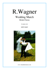 Cover icon of Wedding March - Bridal Chorus, from opera Lohengrin sheet music for piano solo by Richard Wagner, classical wedding score, beginner skill level