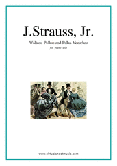 Cover icon of Waltzes, Polkas and Mazurkas sheet music for piano solo by Johann Strauss, Jr., classical score, intermediate skill level