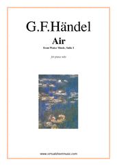 Cover icon of Air from Water Music sheet music for piano solo by George Frideric Handel, classical wedding score, intermediate skill level