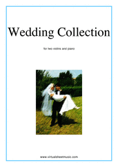 Cover icon of Wedding Sheet Music for two violins and piano, classical wedding score, intermediate skill level
