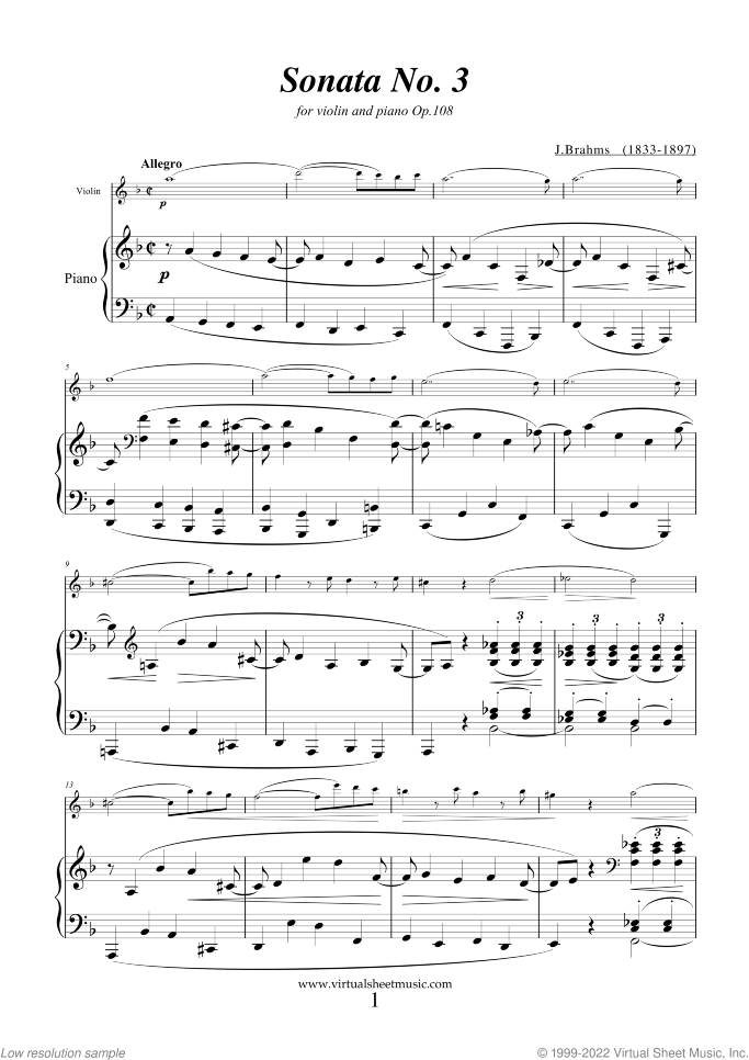 Lullaby Op. 49 No. 4 sheet music for tuba in Eb and piano by Johannes Brahms, classical score, easy skill level