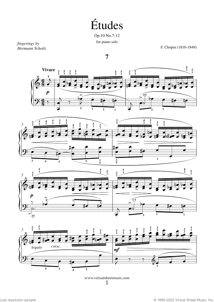 Etudes Op.10 No.7-12 (NEW EDITION) sheet music for piano solo by Frederic Chopin, classical score, advanced skill level