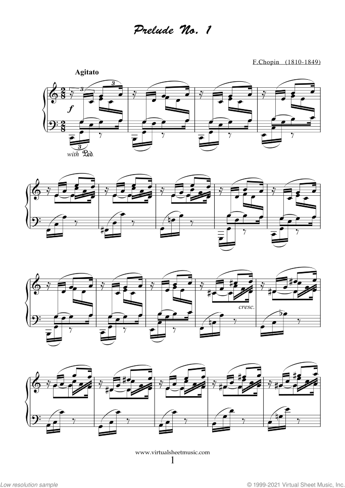 Preludes Op.28 No.1-12 sheet music for piano solo by Frederic Chopin, classical score, intermediate/advanced skill level