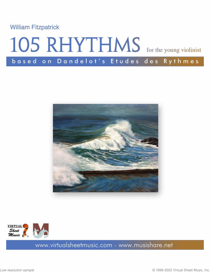 105 Rhythms for the Young Violinist sheet music for violin by William Fitzpatrick, classical score, easy/intermediate skill level