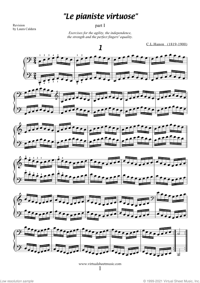 Le Pianiste Virtuose (COMPLETE) sheet music for piano solo by Charles Louis Hanon, classical score, easy/intermediate skill level