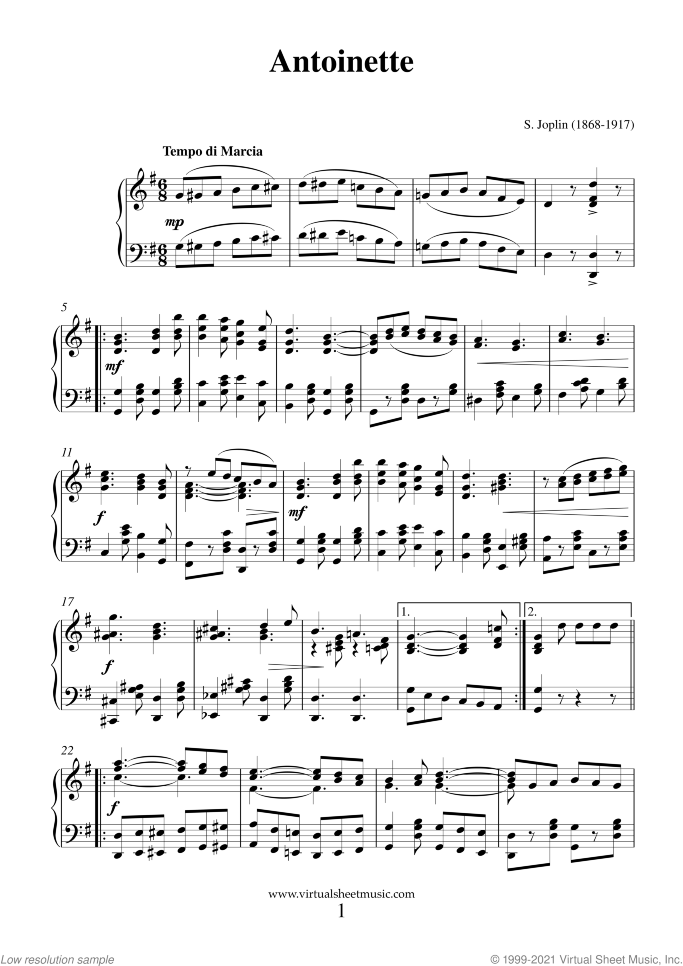 Ragtimes (All the Collections) sheet music for piano solo by Scott Joplin, classical score, intermediate skill level